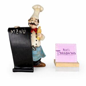 Vintage French Chef Bistro Restaurant Today Menu Sign Resin 13.5" Tall Figurine